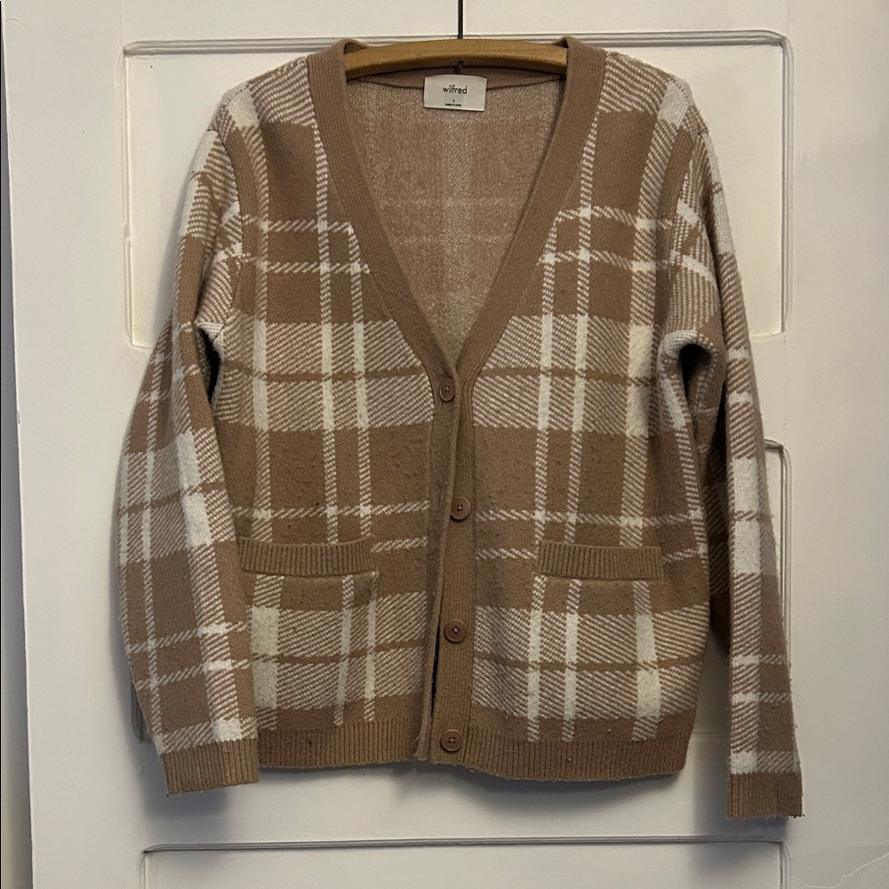 Wilfred Brown and Cream Plaid Cardigan